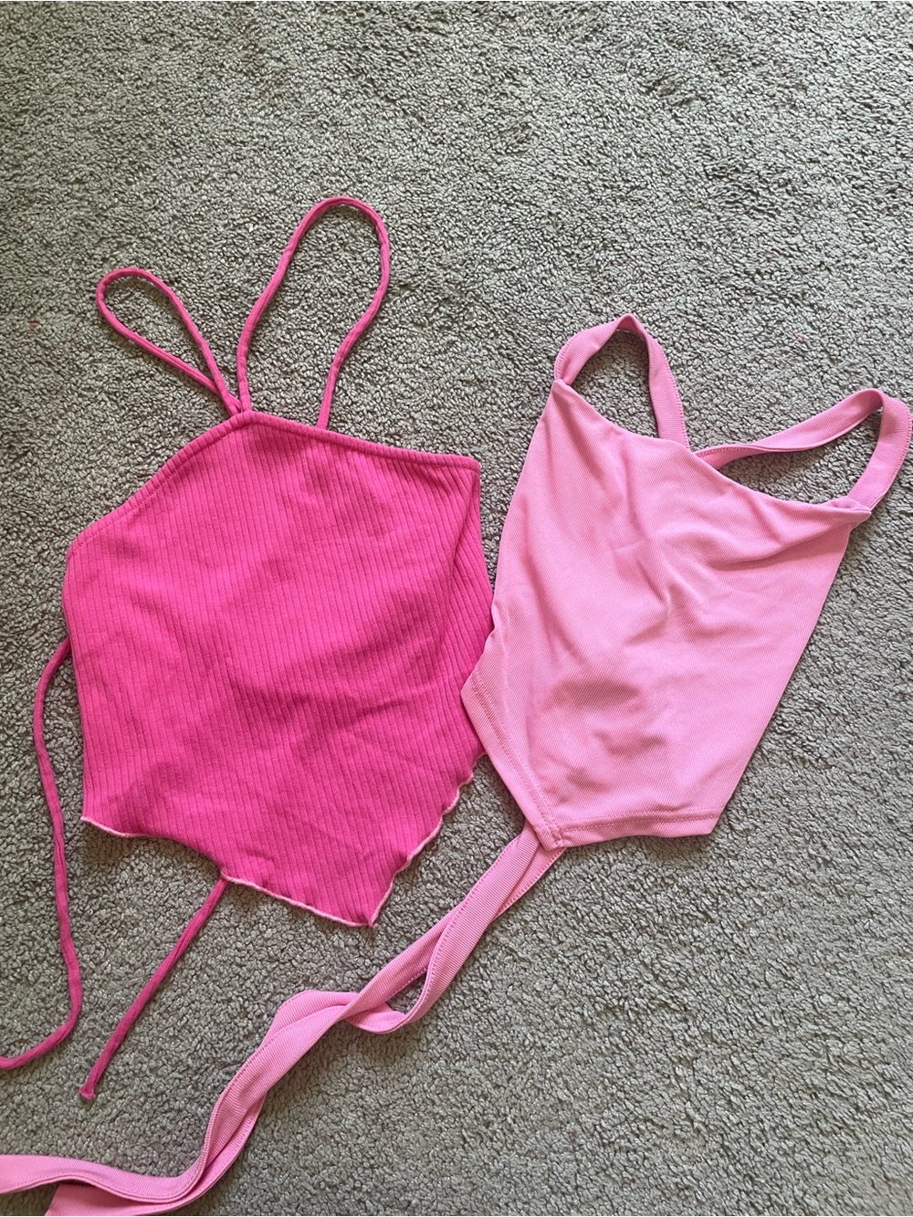 SHEIN & Wild Fable tanks in Hot Pink & Light Pink